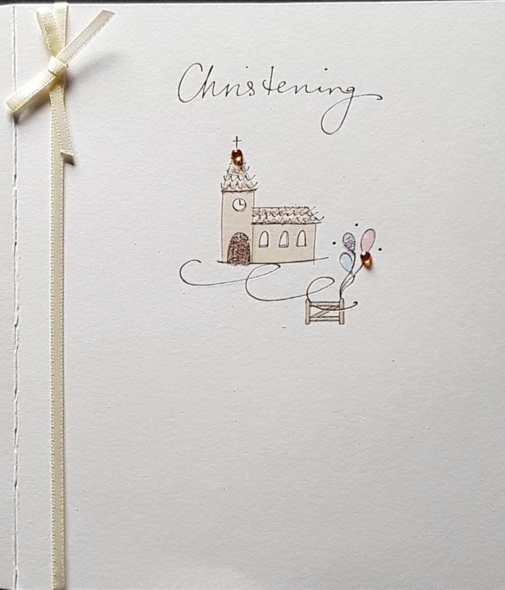 Christening Card - General / A Church & Balloons