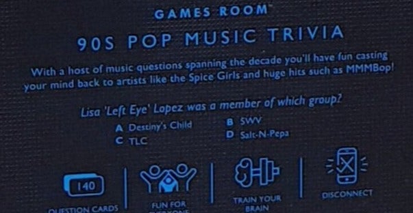 Card Games - Games Room - 90s Pop Music Trivia