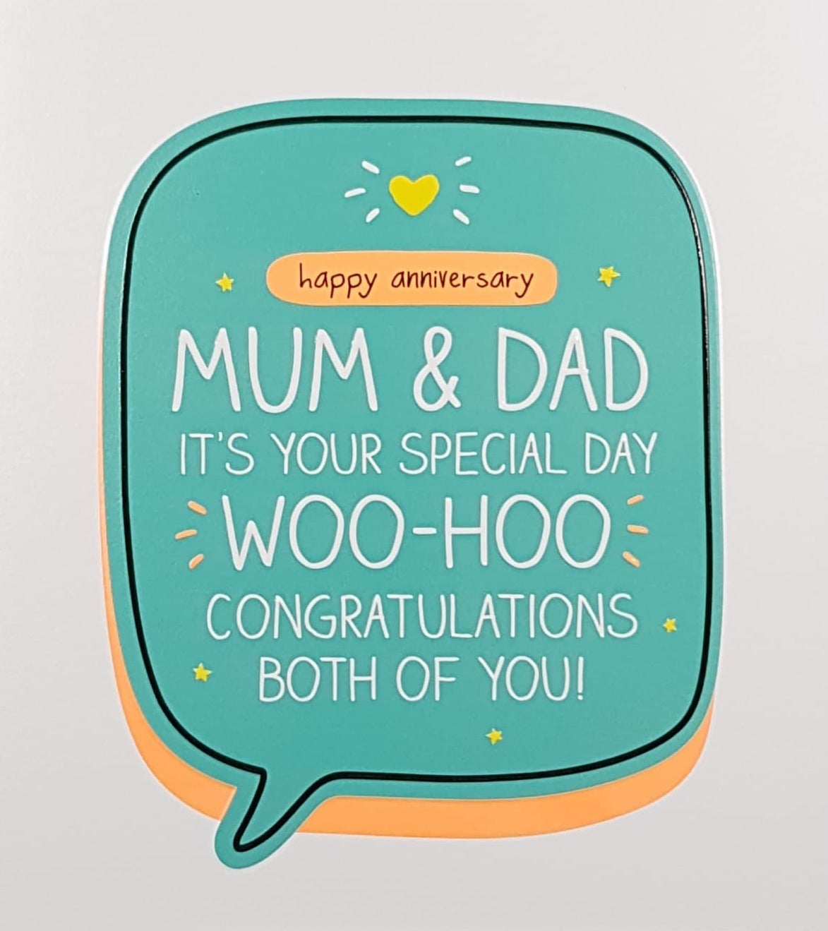 Anniversary Card - Mum & Dad / Turquoise Speech Bubble