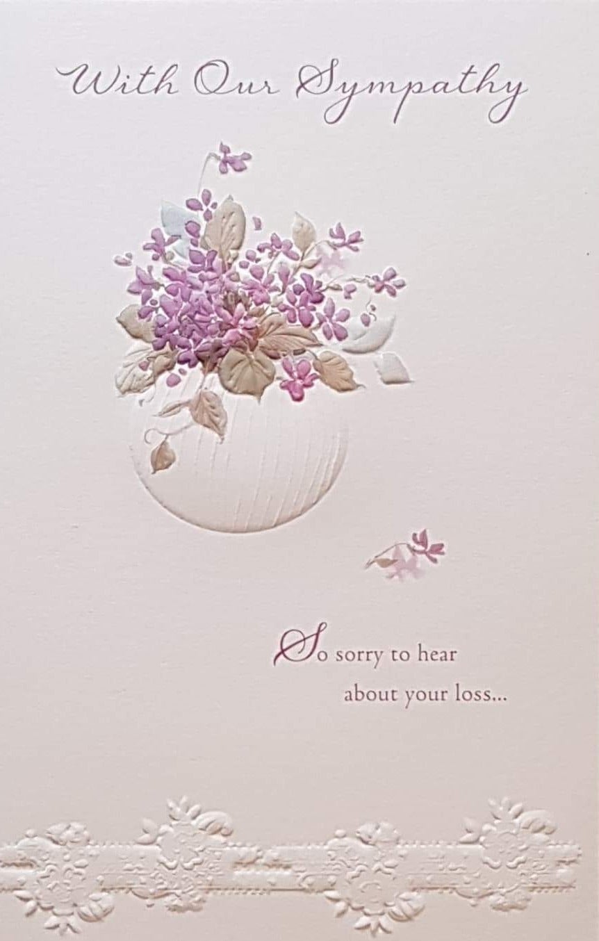 Sympathy Card - Bunch Of Small Purple Flowers