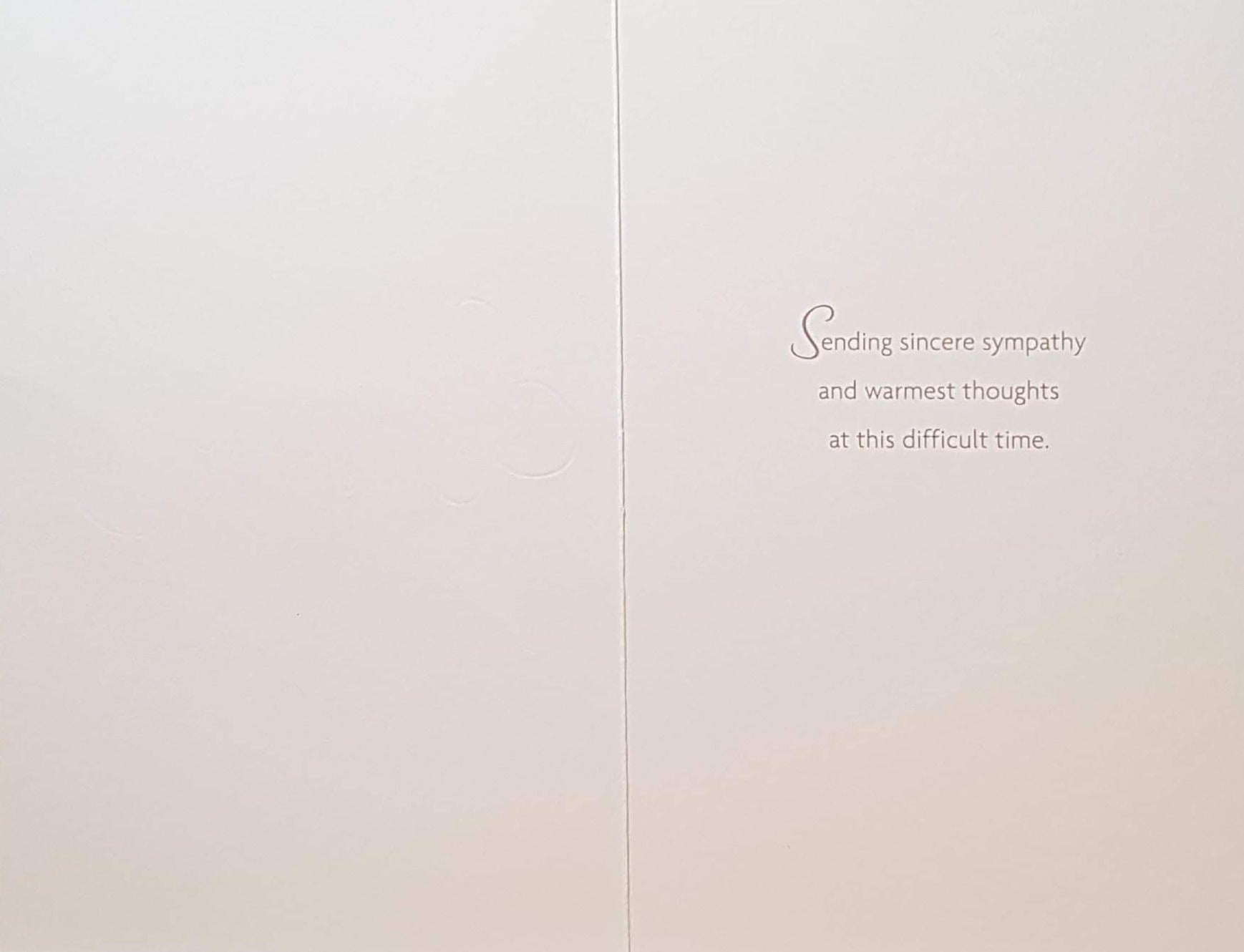 Sympathy Card - A White Font & A White Dendalon