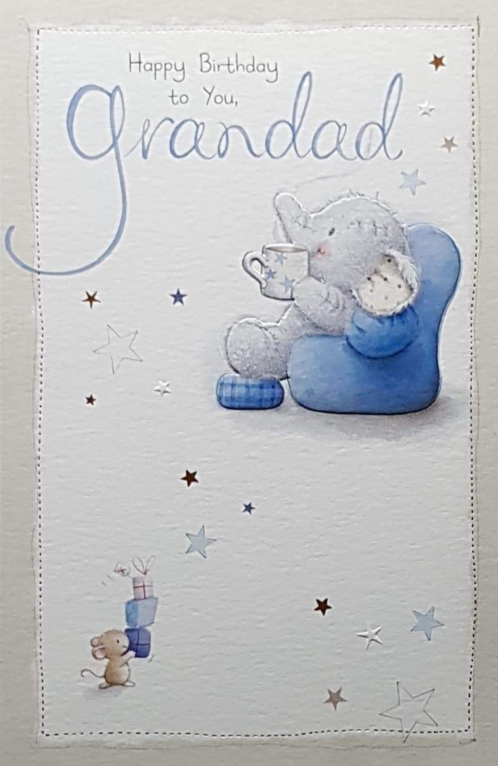 Birthday Card - Grandad / Elephant On A Couch