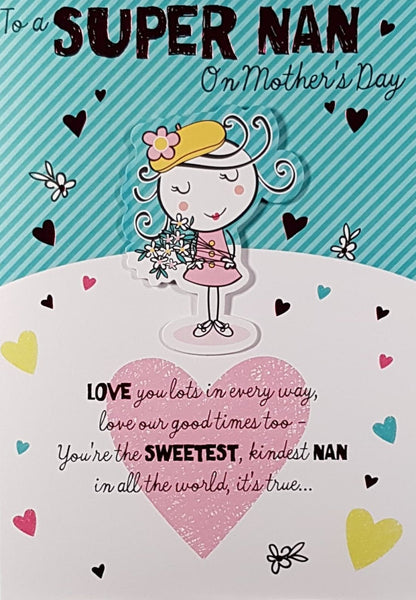 Nan Mothers Day Card Sweetest Kindest Nan Card Gallery Online Uk