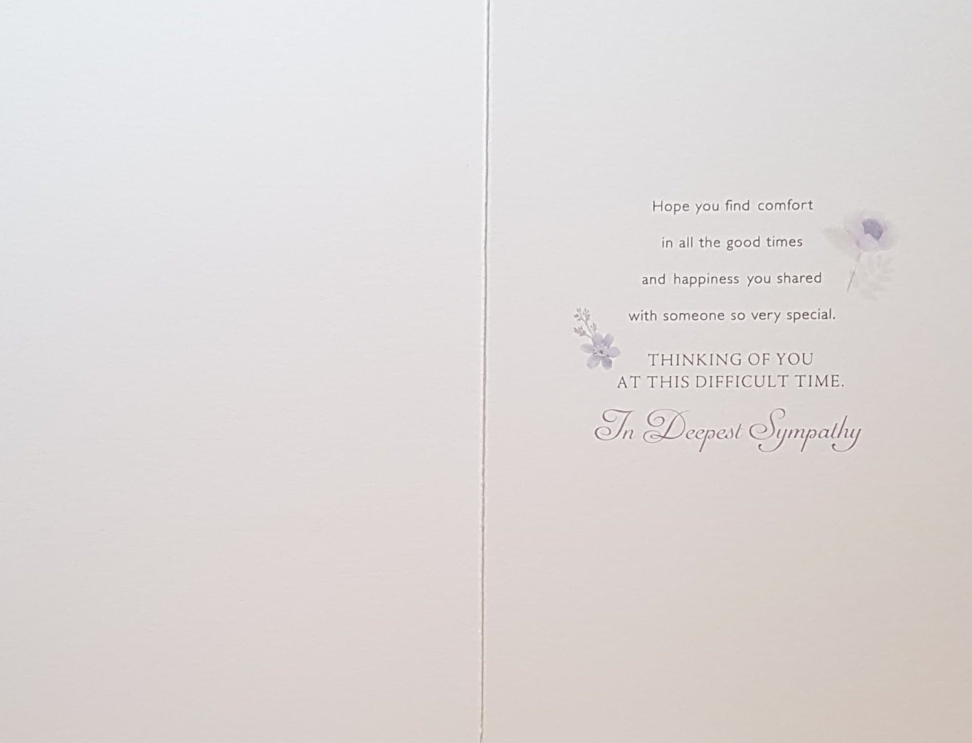 Sympathy Card - Mum / A Heartfelt Verse In A White Frame