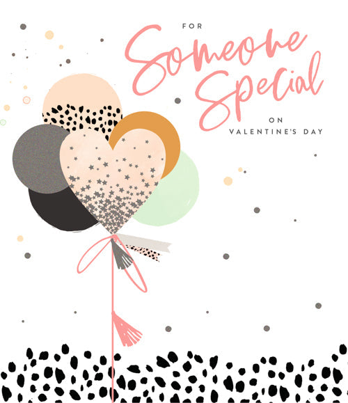 Someone Special Valentines Day Card - Neon Balloon Hearts