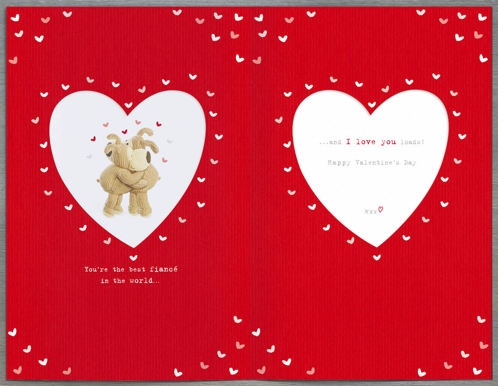 Fiance Valentines Day Card - Love You More Than Ever Gold Plate