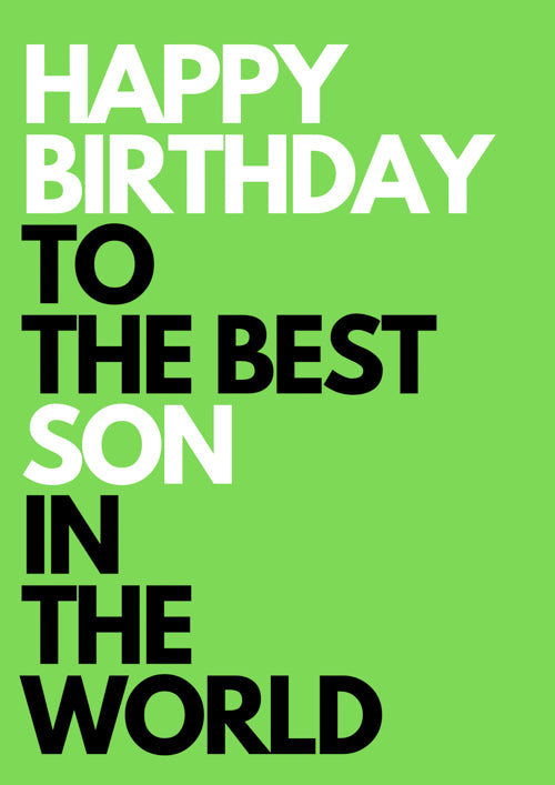 Son Birthday Card Personalisation - To The Best Son In The World