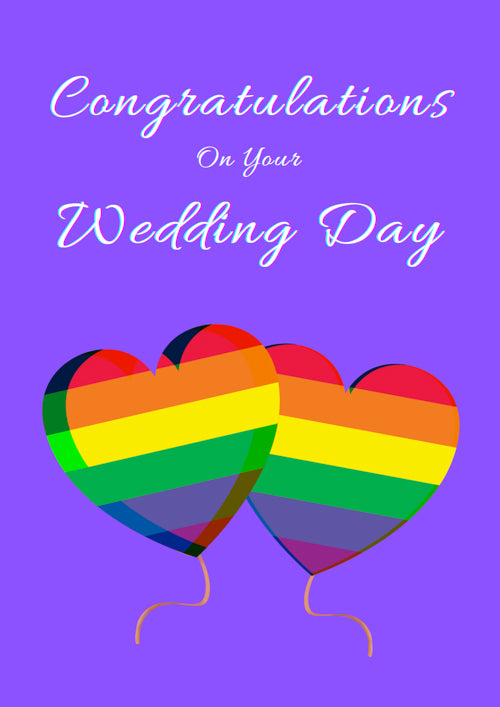 LGBTQ+ Wedding Card Personalisation - Two Balloons & On Your Wedding Day