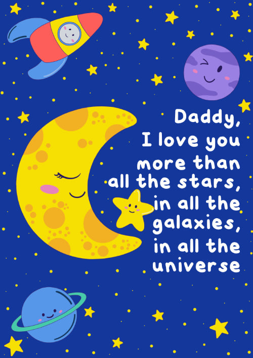 General Daddy Card Personalisation - All The Stars & All The Galaxies