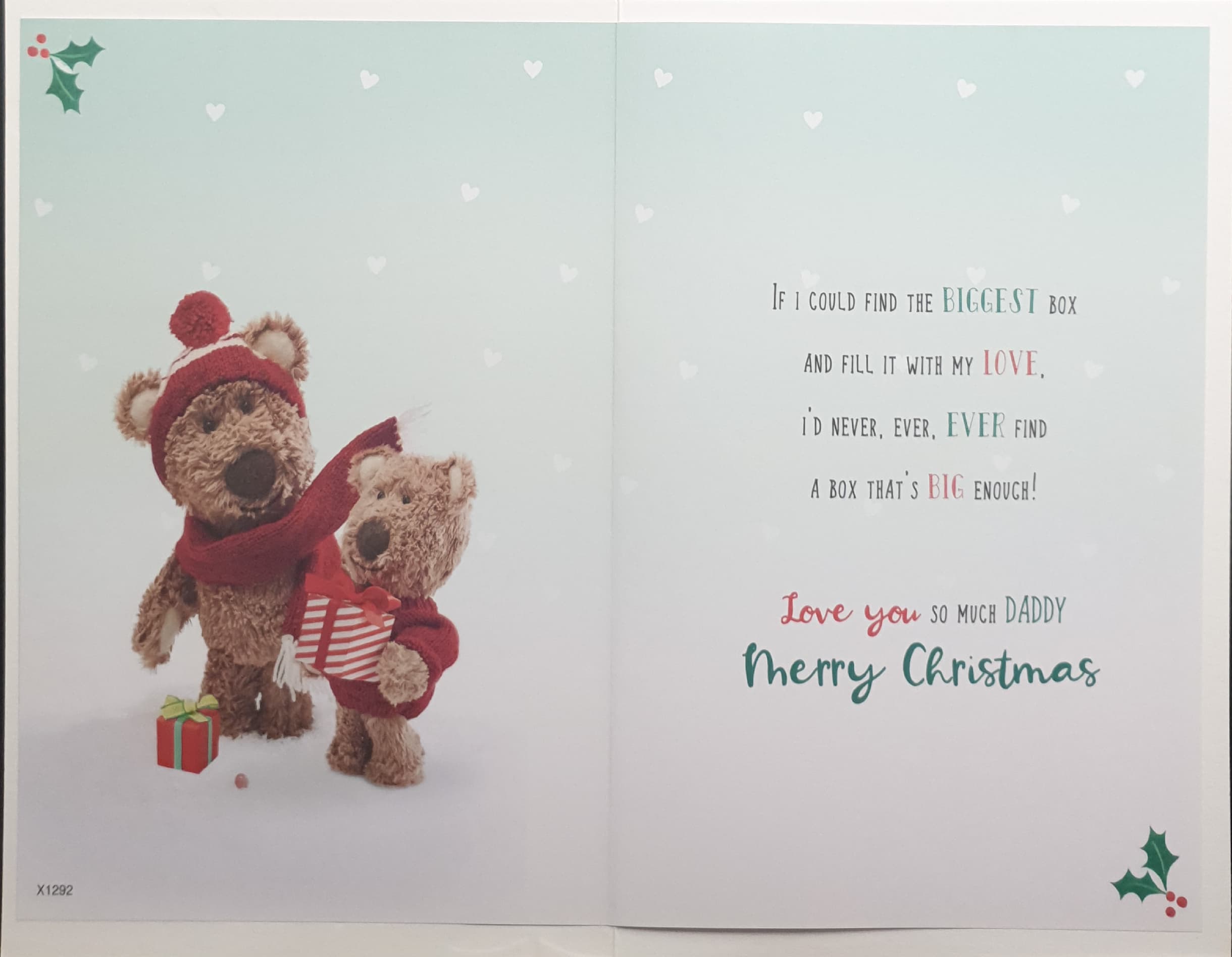 Daddy Christmas Card - Two Teddies with Gift Boxes
