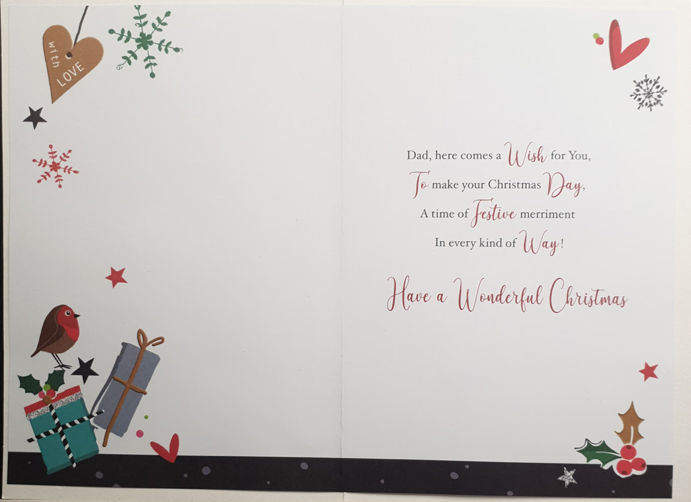 Special Dad Christmas Card - Red Car & Loading With Gifts