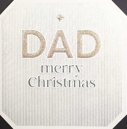 Dad Christmas Card - Golden Writing & Elegant