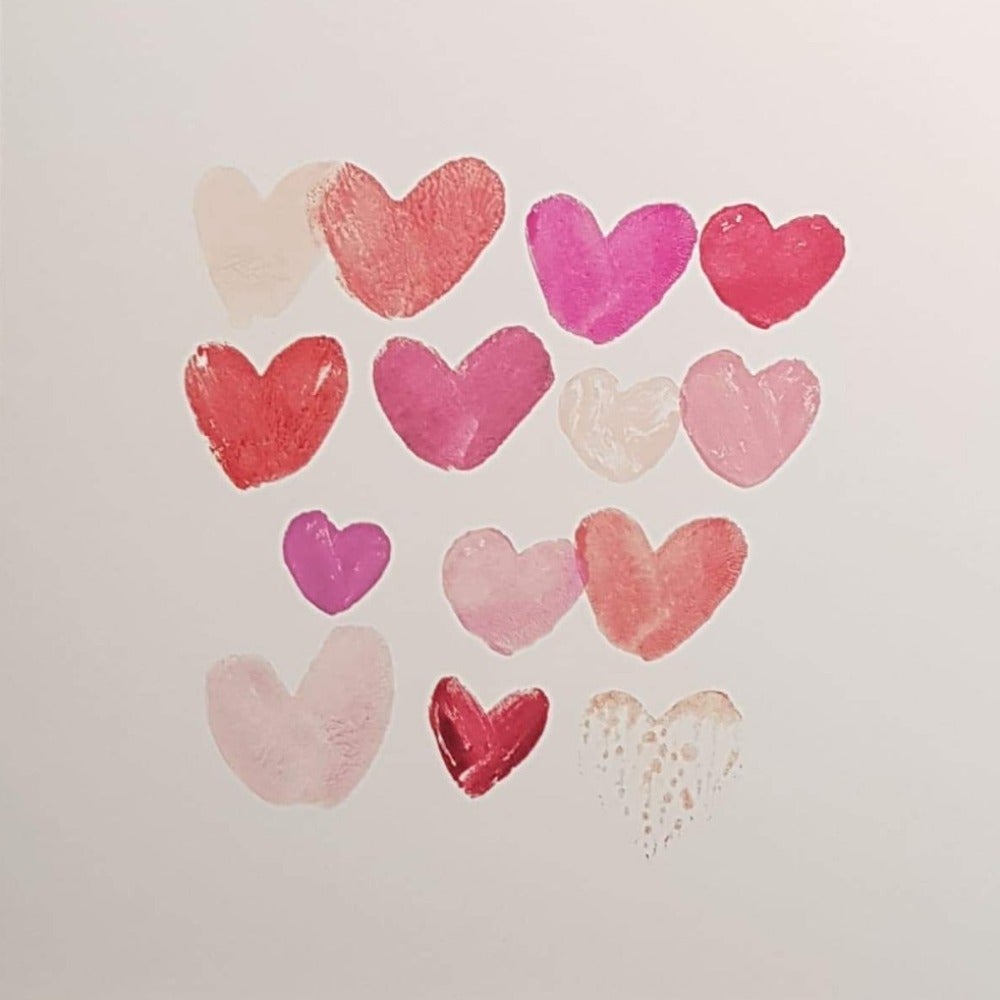 Blank Card - Red, White & Pink Hearts