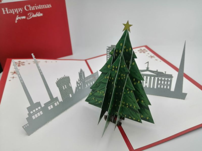 Christmas Pop Up Card -  Dublin City & Christmas Tree