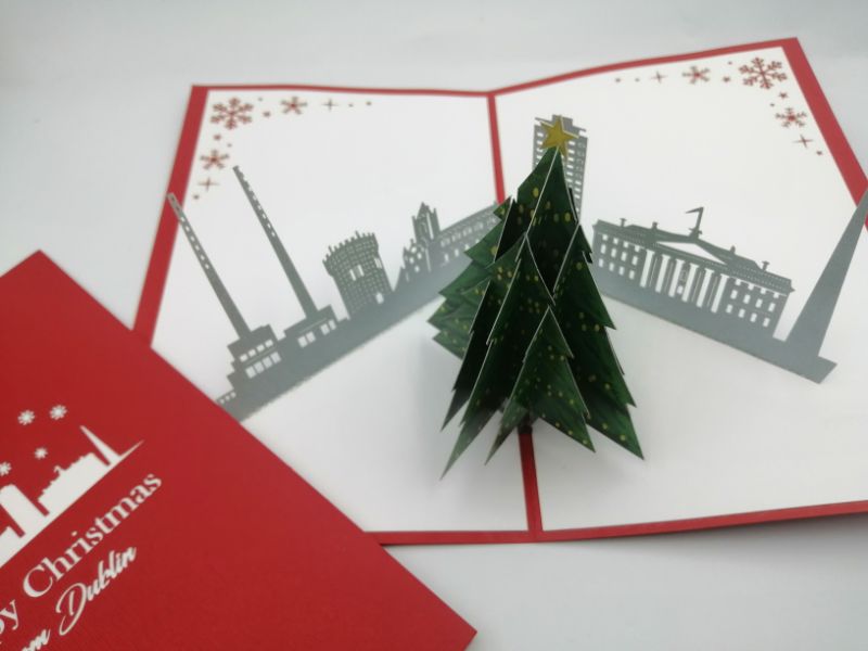 Christmas Pop Up Card -  Dublin City & Christmas Tree