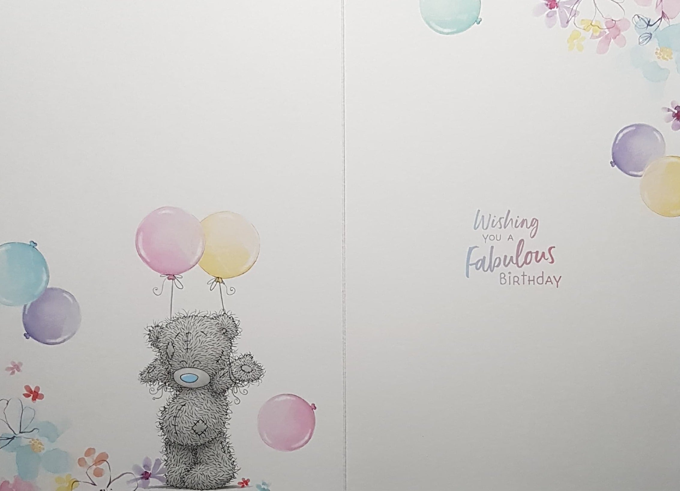 Age 18 Birthday Card - Teddy Bear Holding Pink Balloons Popping