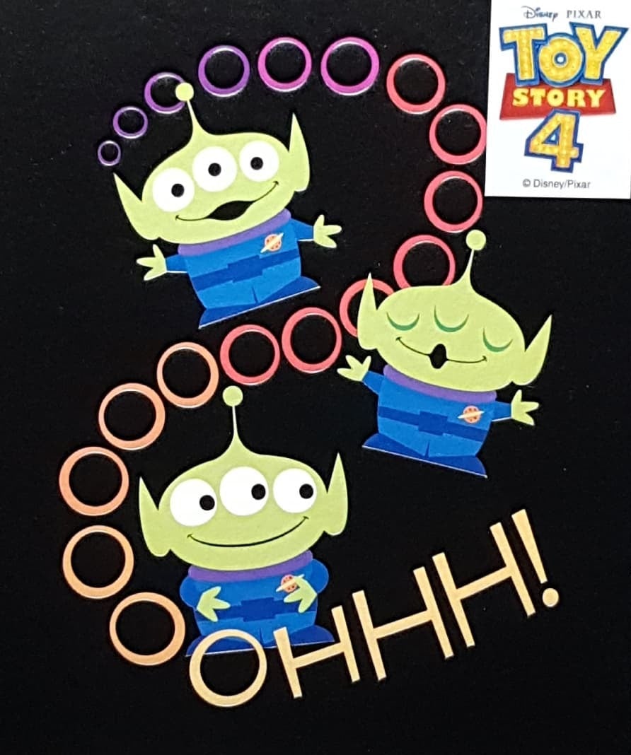 Birthday Card - Three Happy Aliens In Blue Jumpers