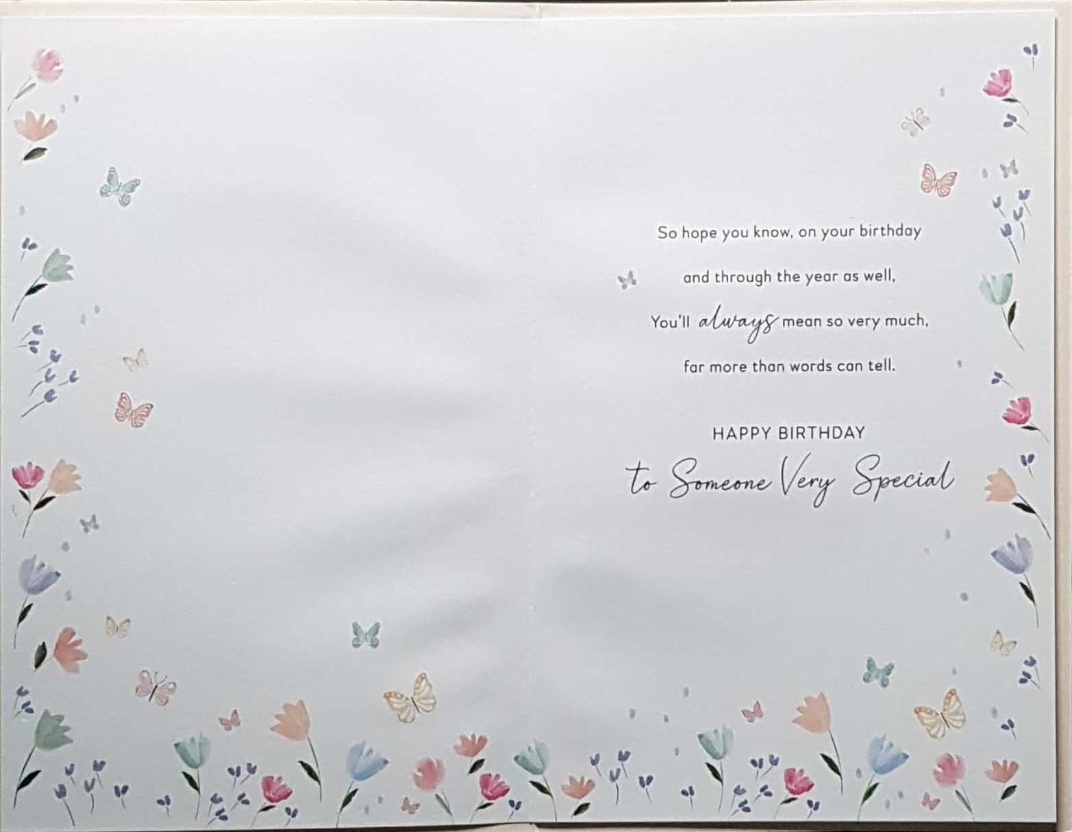 Birthday Card - Someone Special / 'Birthday Thoughts Of You' & Pretty Flowers