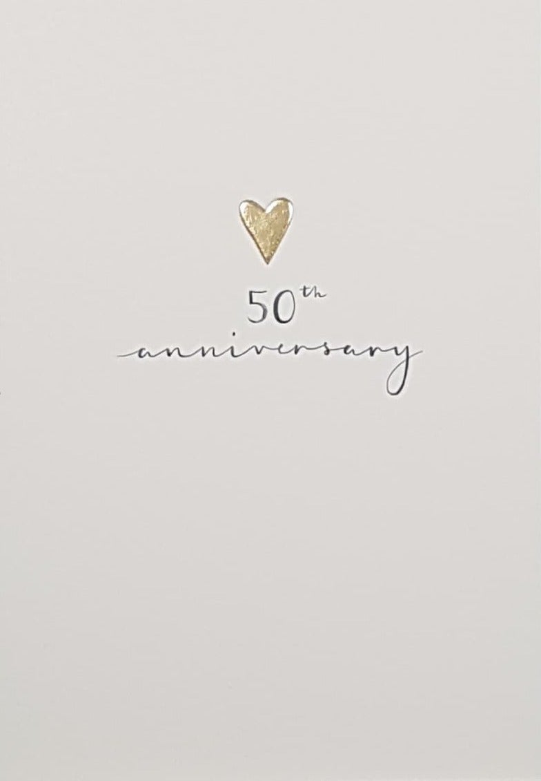 Anniversary Card - 50th Anniversary / A Shiny Gold Heart In Centre