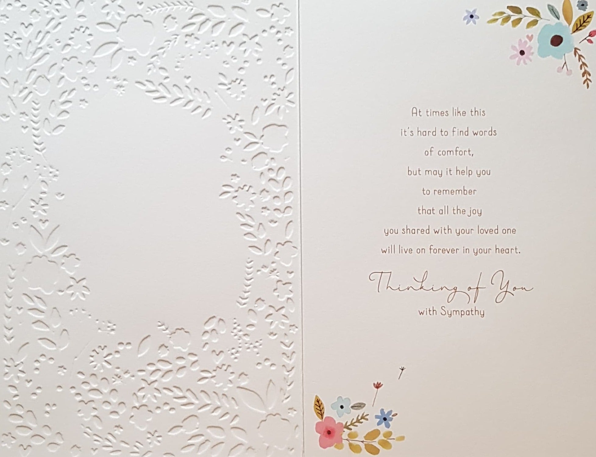 Sympathy Card - In Heartfelt Sympathy & A Flower Motive