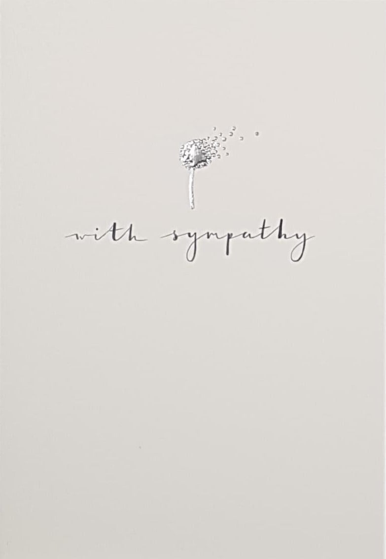 Sympathy Card - A Tiny Silver Dandelion Blown By A Wind