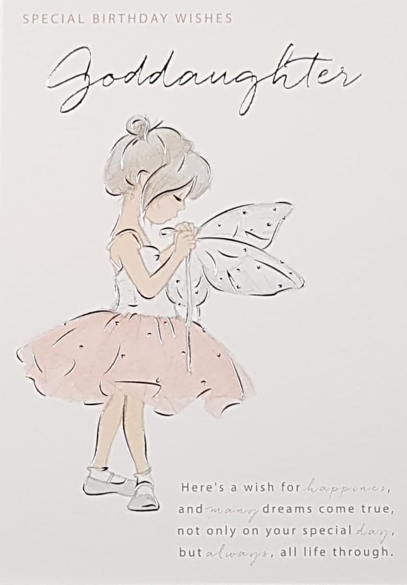 Birthday Card - Goddaughter / A Pretty Girl In A Pink Skirt
