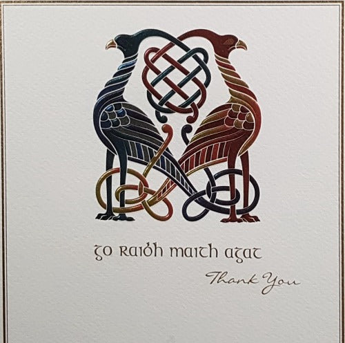 Thank You Card - Celtic Knot Bird Pheasants