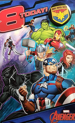 Age 8 Birthday Card - Have An Incredible Birthday (Badge Includes)