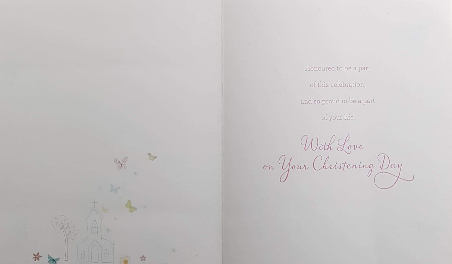 Christening Card - Goddaughter / Butterflies Flying In Circle