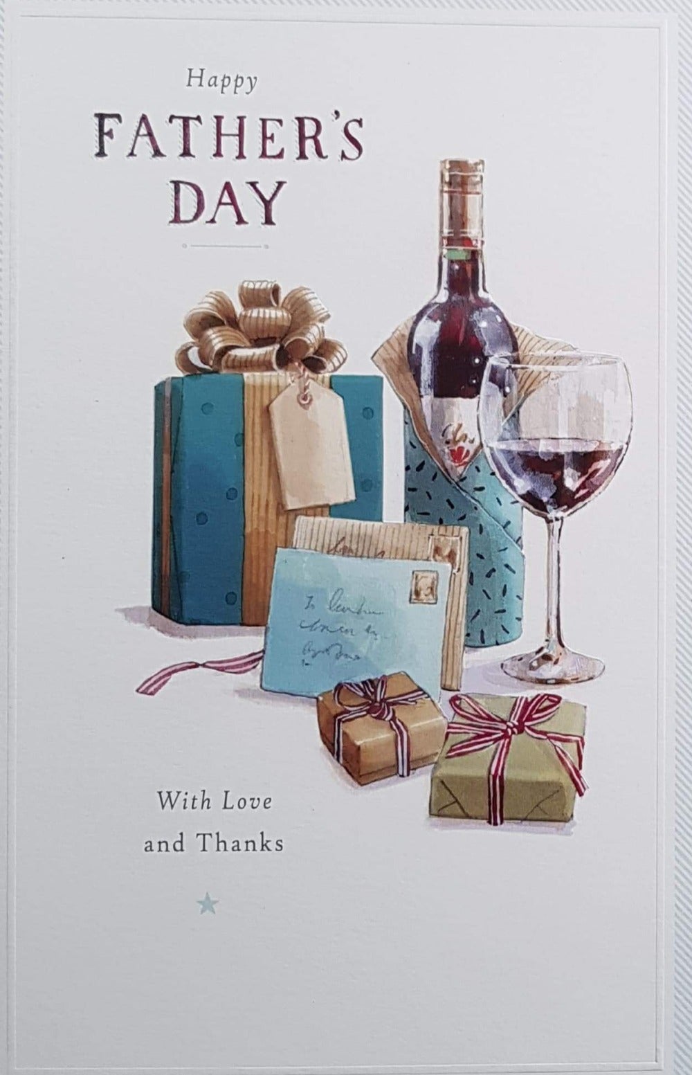 Fathers Day Card - General / Gifts, Letters & Wine