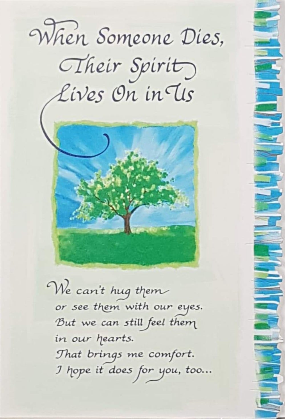 Blue Mountain Arts Card - Sympathy / We Can't Hug Them