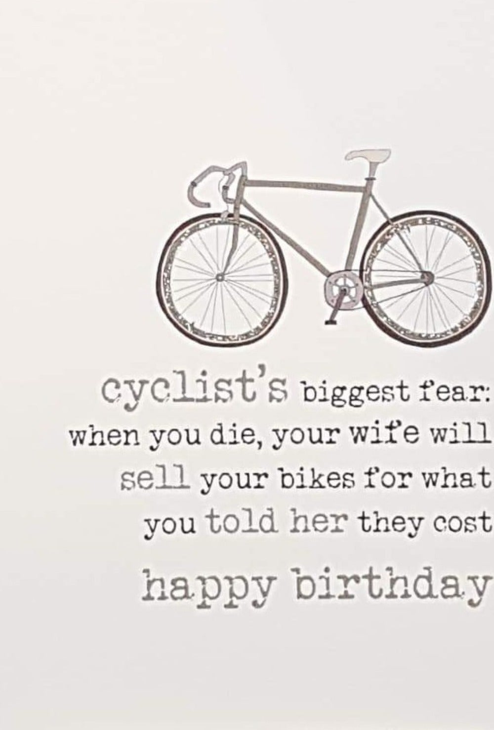 Birthday Card - General / Cyclist's Biggest Fear
