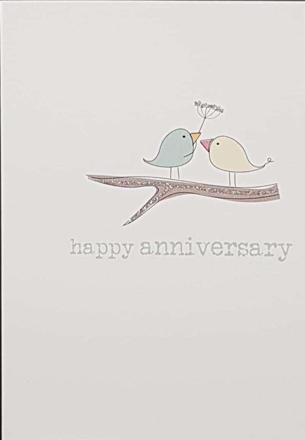 Anniversary Card - Couple Of Birds Sitting On The Branch