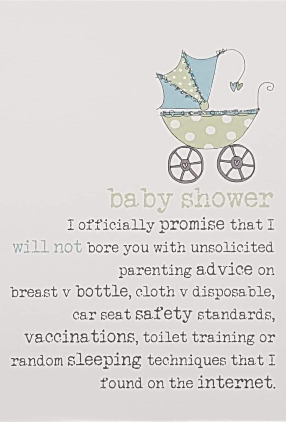 New Baby Card - Baby Shower / I Officially promise That...