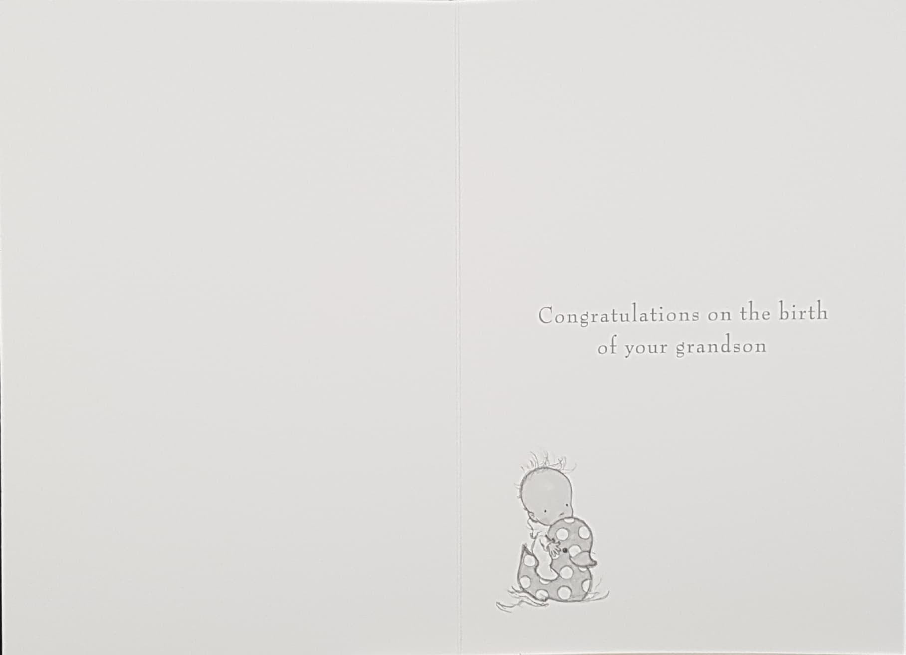 New Baby Card - Boy (Grandson) / A Little Boy Is Sleeping On The Cloud