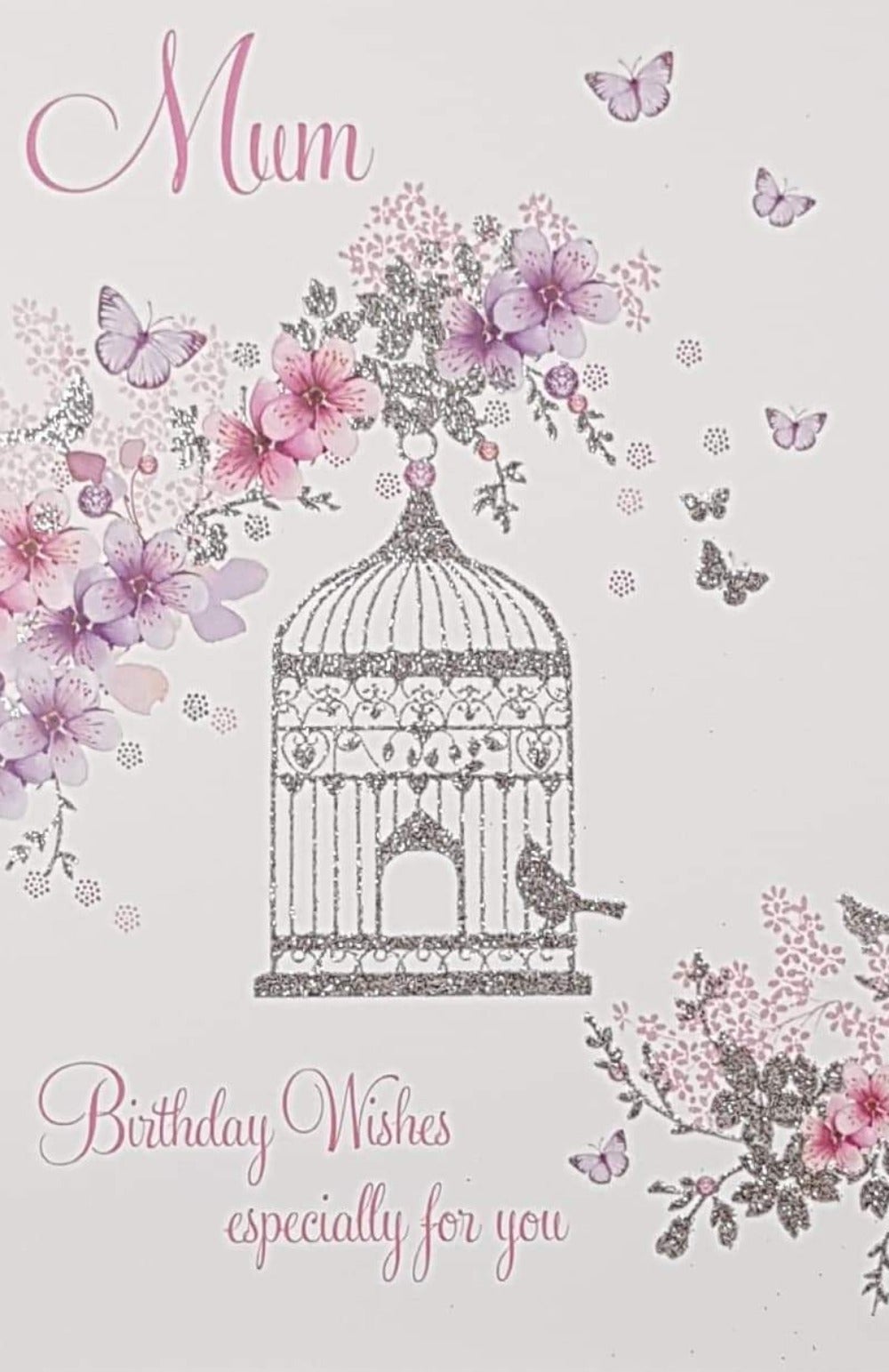 Birthday Card - Mum/ A Silver Bird In A Silver Gate