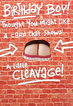 Birthday Card - Birthday Boy / A Card That Shows A Little Cleavage (Humour)