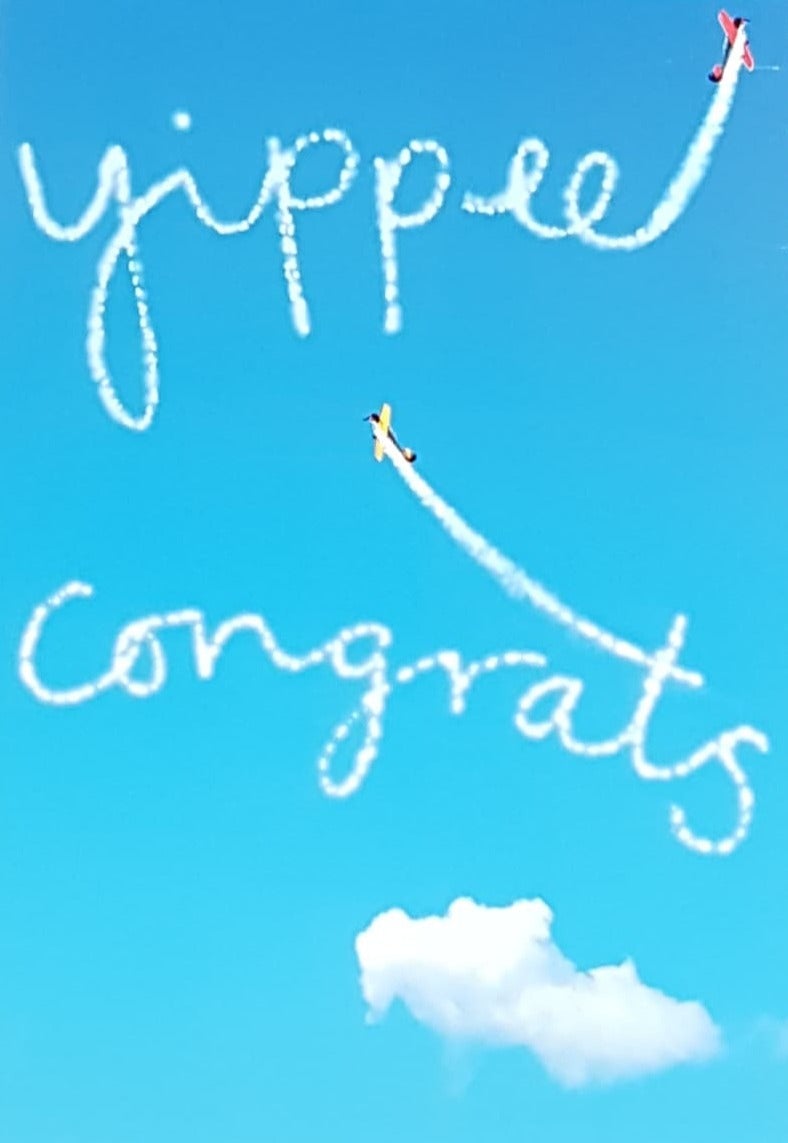 Congratulations Card - A Plane Spelling Out Words In A Sky