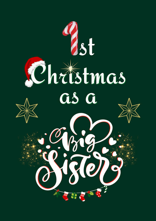 1st Sister Christmas Card Personalisation