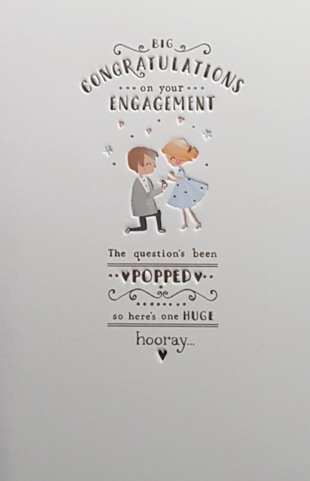 Engagement Card - Popped & Cute Couple Knelt Down