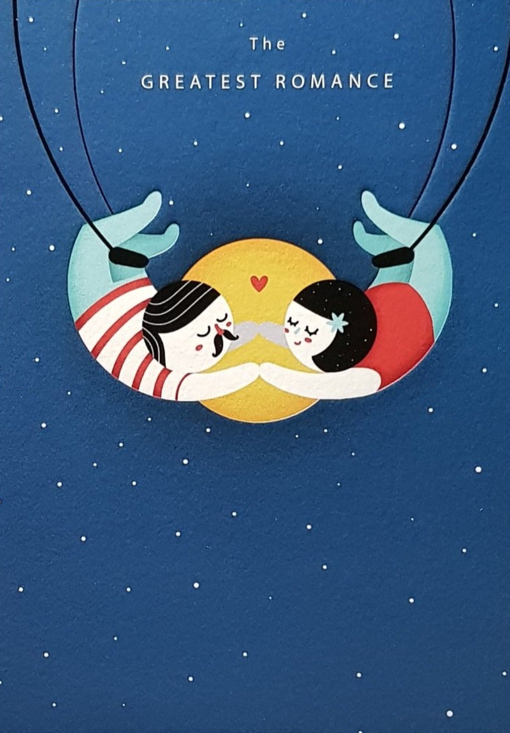 Anniversary Card - 'The Greatest Romance' & Couple In Front Of The Moon