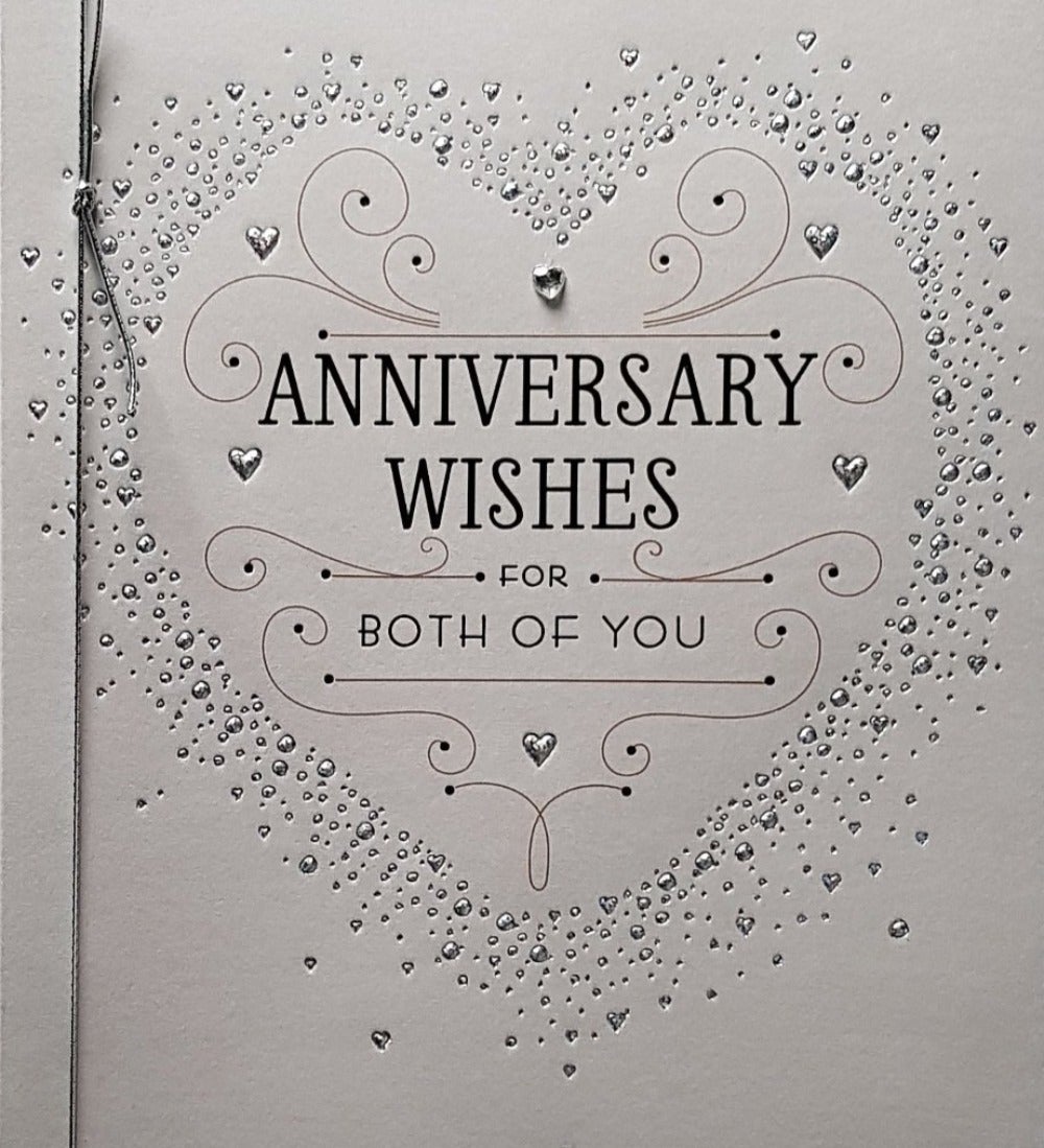 Anniversary Card - For Both / Swirls & A Silver Spotted Heart