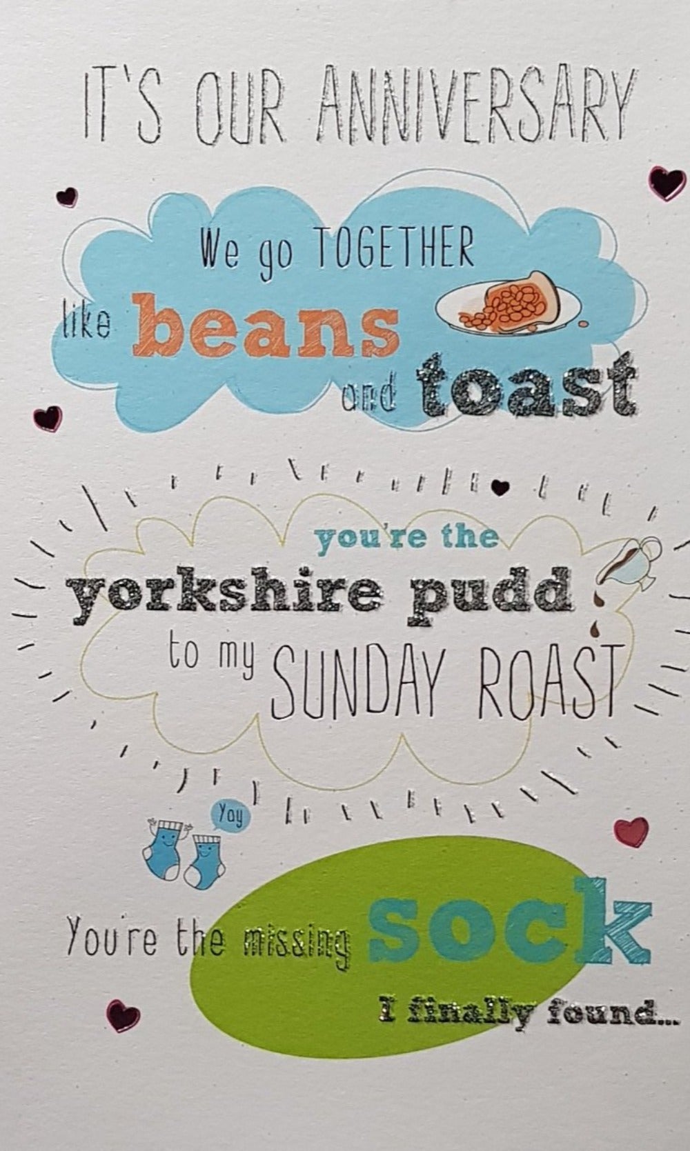 Anniversary Card - Our Anniversary / Like Beans And Toast (Humour)