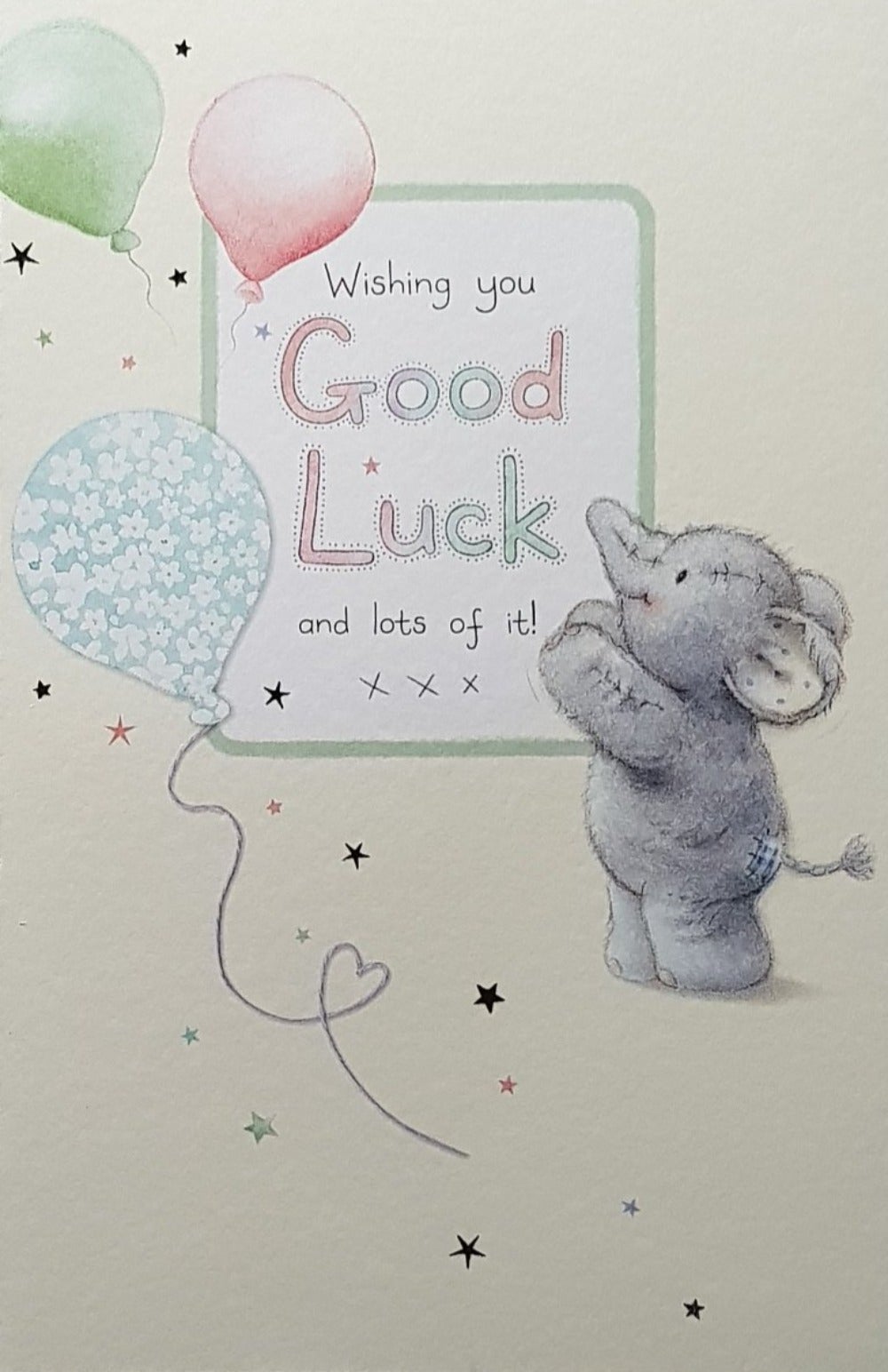 Good Luck Card - An Elephant & Balloons