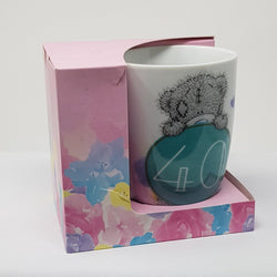 Birthday Gift - Mug / Age 40 - Teddy Is Hiding Behind The 40th
