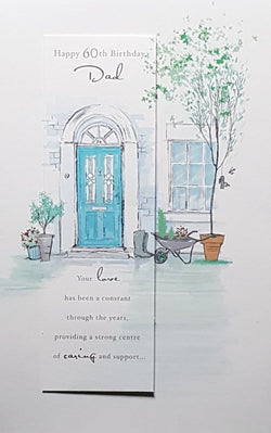 Birthday Card - Dad - 60th Birthday / A Blue Front Door & A Wheelbarrow