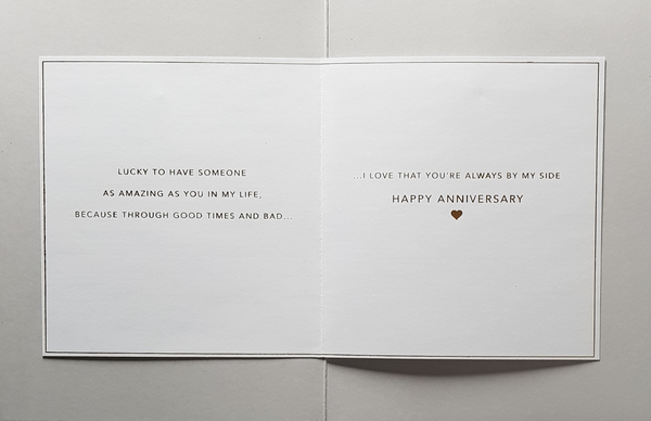 Anniversary Card - Husband / A Gold Heart & Font On A Navy Background ...