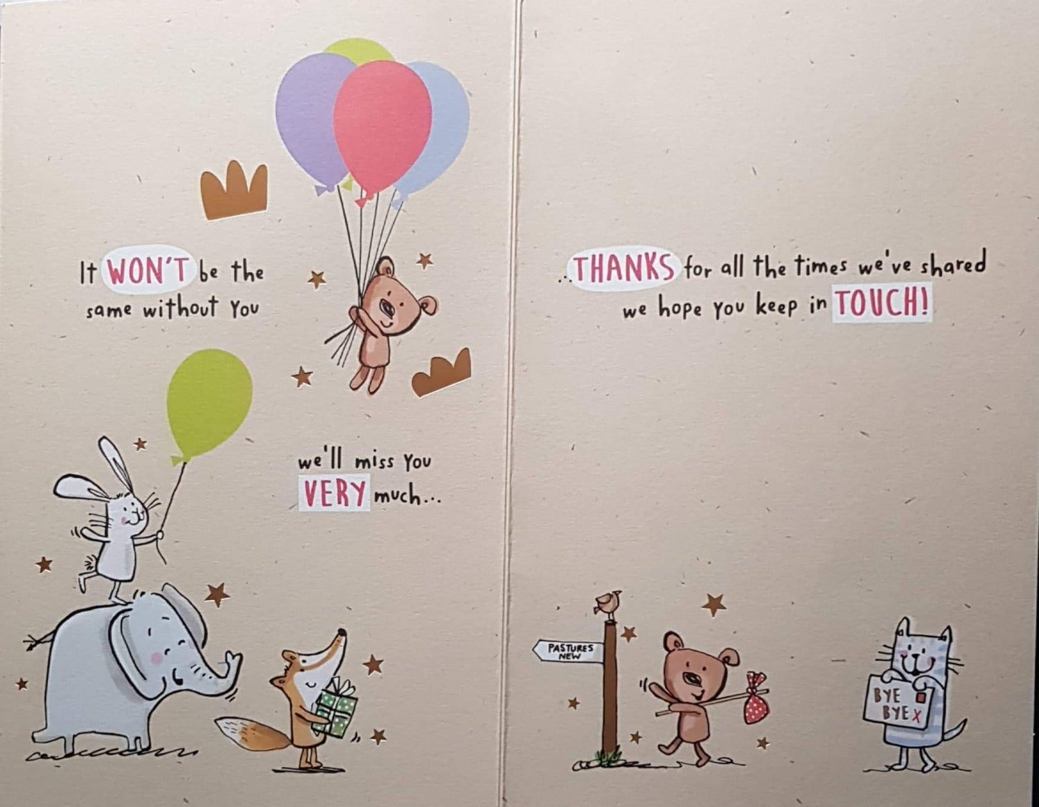 Leaving Card - Goodbye From All Of Us & Animals Gift