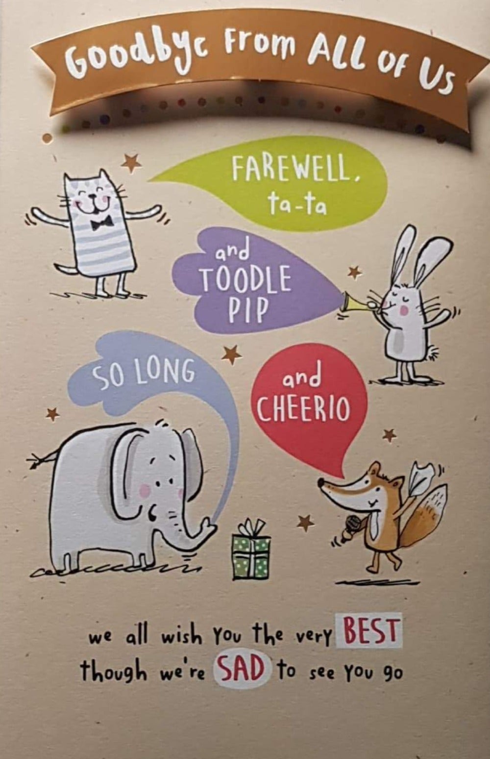 Leaving Card - Goodbye From All Of Us & Animals Gift