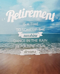Congratulations Card - Retirement / 'Sunshine Dance In The Rain' & A Beach